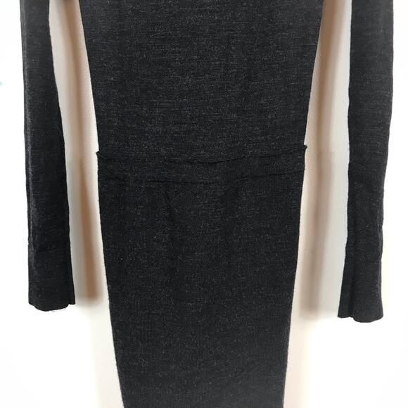 ALLSAINTS | Kaddi Mini Dress Asymmetrical Knit Cut Out Wool Gray Bodycon Medium - Picture 7 of 12